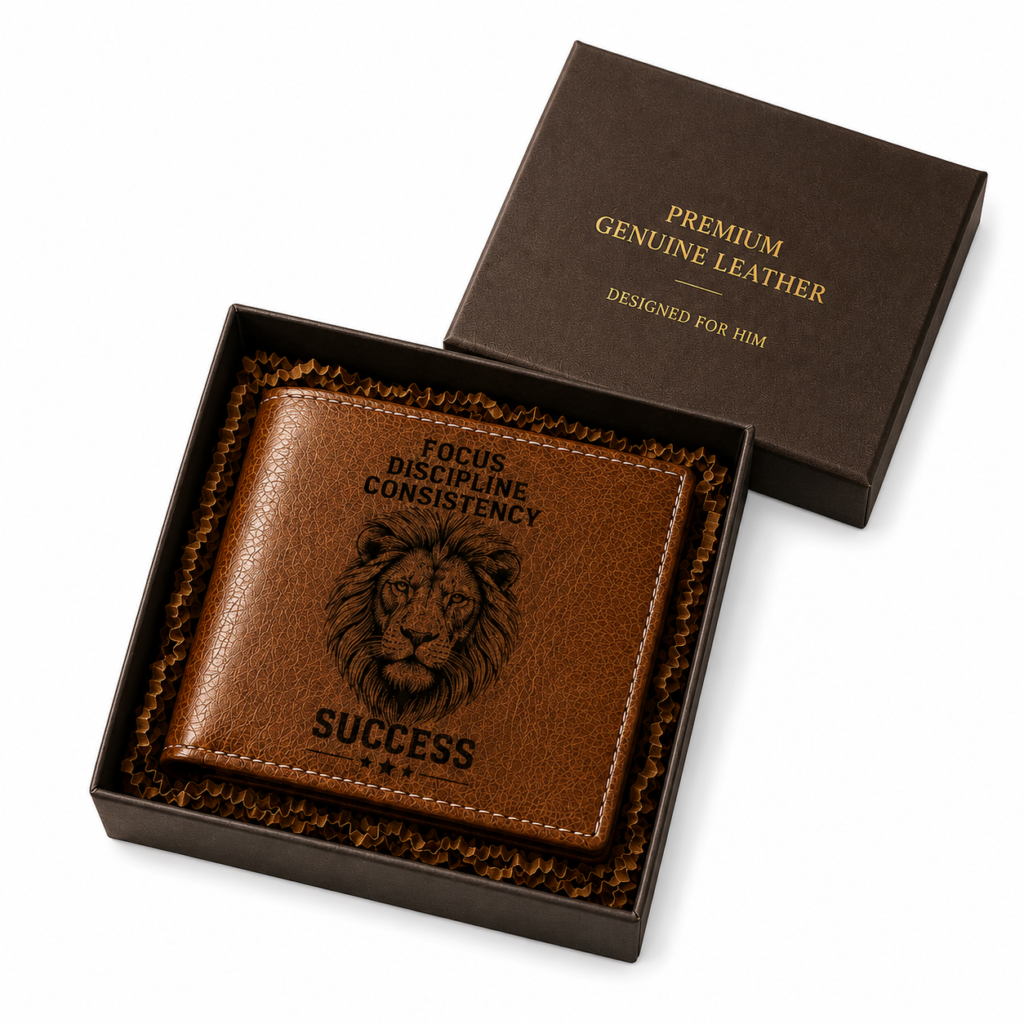 Custom Genuine Leather Men's Wallet – Personalized Engraved Bifold Wallet