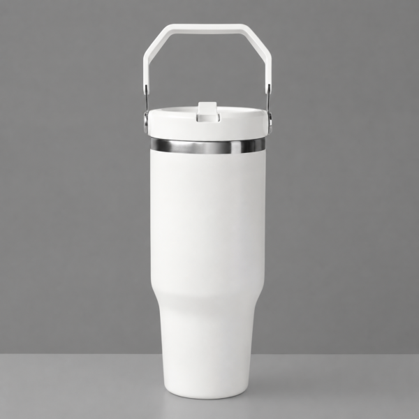 f Custom 30 oz Stainless Steel Travel Tumbler with Handle – Personalized Insulated Cup