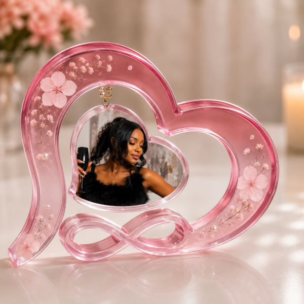 Personalized Double Heart Resin Photo Frame – Infinity Keepsake
