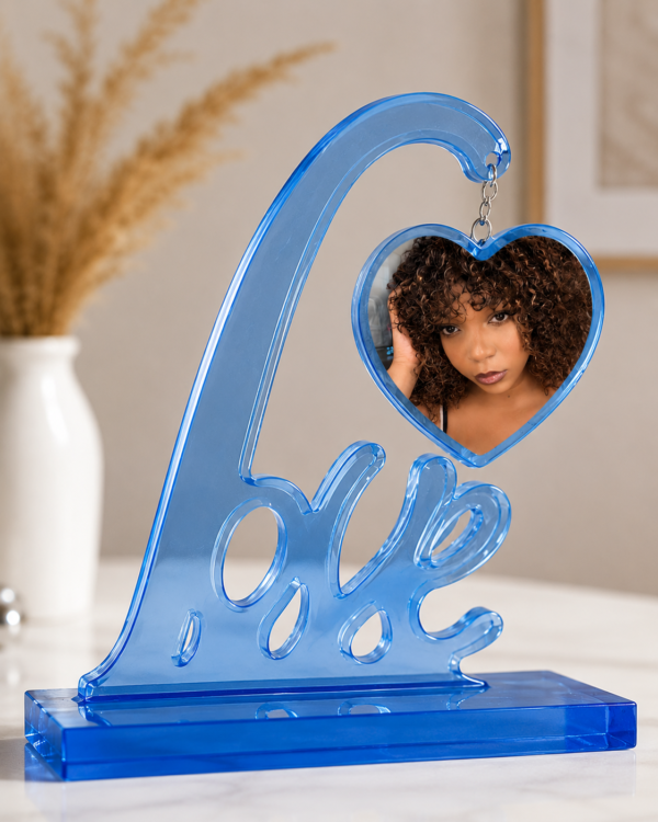 Personalized Love Resin Photo Frame – Hanging Heart Keepsake