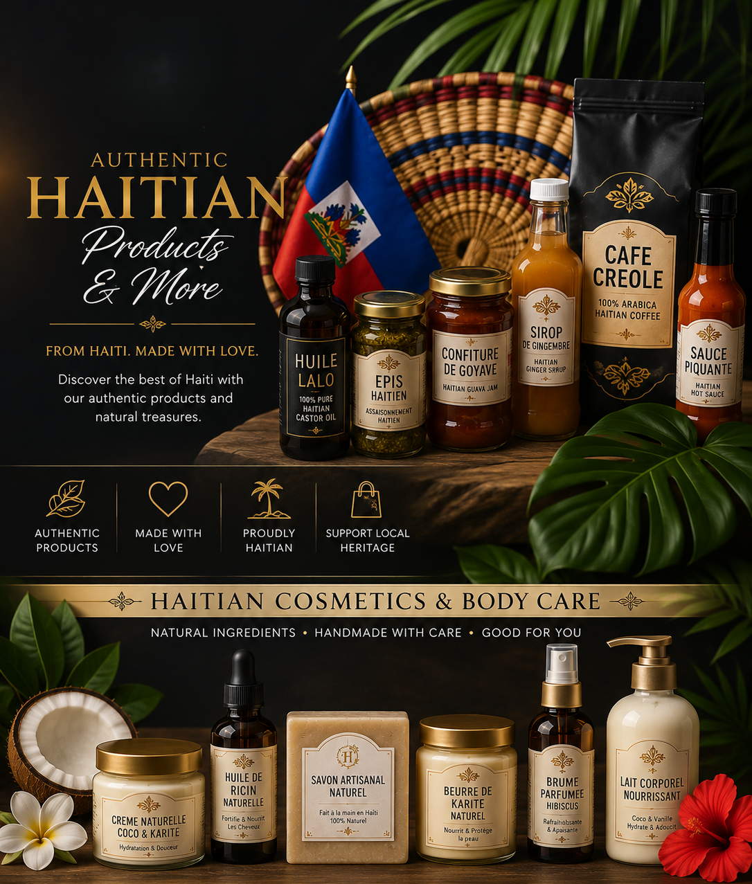 Selection of authentic Haitian products