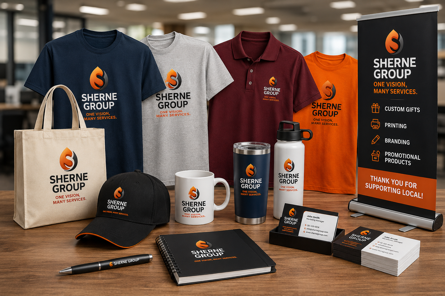 Sherne Group custom apparel, gifts, printing and branded merchandise