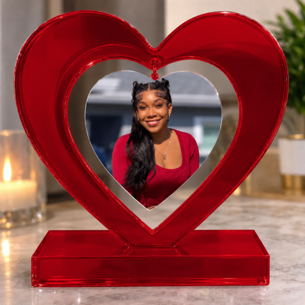 pt2 Personalized Large Resin Heart Photo Frame – Custom Keepsake