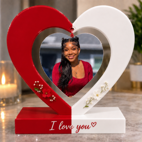 Personalized Large Resin Heart Photo Frame – Custom Keepsake