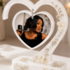 Personalized Resin Heart Photo Frame – Custom Handmade Keepsake
