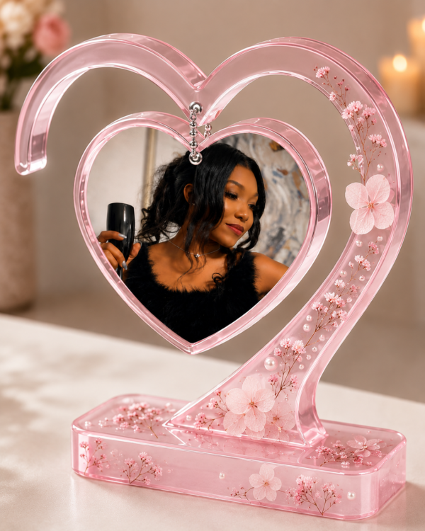 Personalized Resin Heart Photo Frame – Custom Handmade Keepsake
