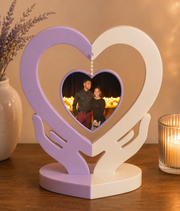 Personalized Resin Heart & Hands Photo Frame – Custom Keepsake