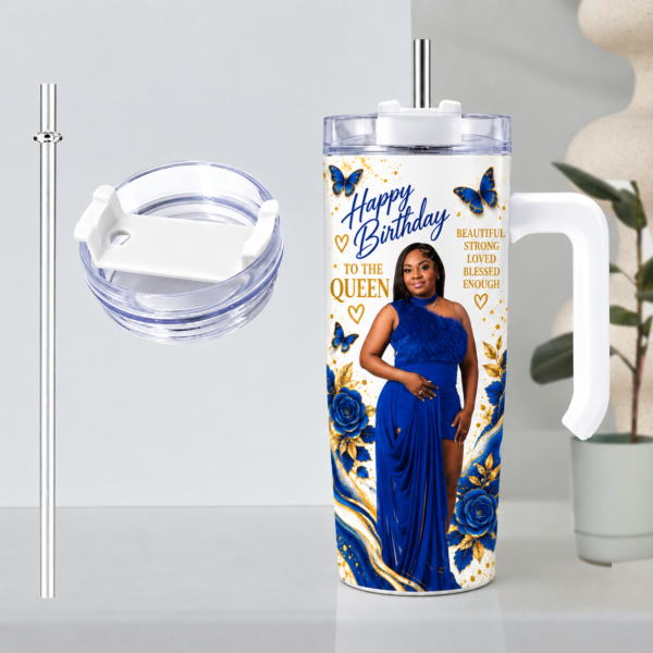 wh1 Custom 20oz Handle Tumbler – Personalized Photo Tumbler with Straw & Lid